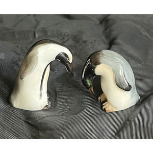 2 Royal Doulton Penguin Porcelain Miniature Figurines Made in England 1.5" Tall